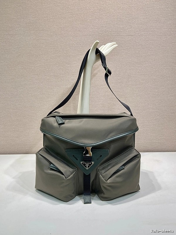 Gray Geometric Shoulder Bag Prada Shoulder Bag for Daily Rotation