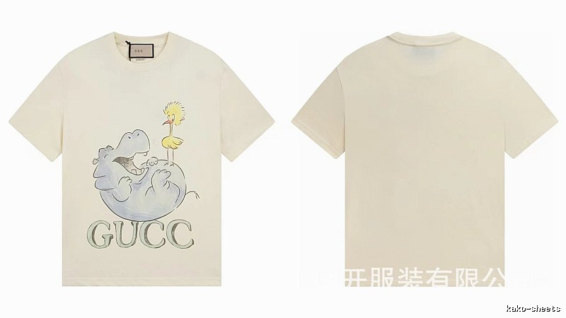 Gucci Cartoon Hippo Casual Off-white T-shirt