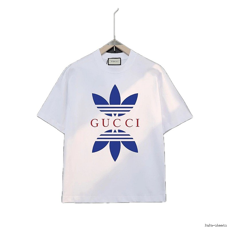 Gucci clover blue and white short-sleeved shirt