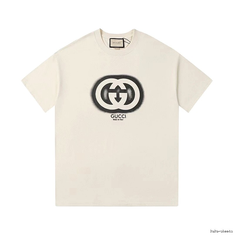 Gucci Double G Print Vintage Style Off-white T-shirt