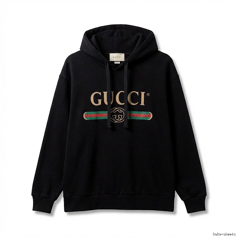 Gucci letter print style black hoodie