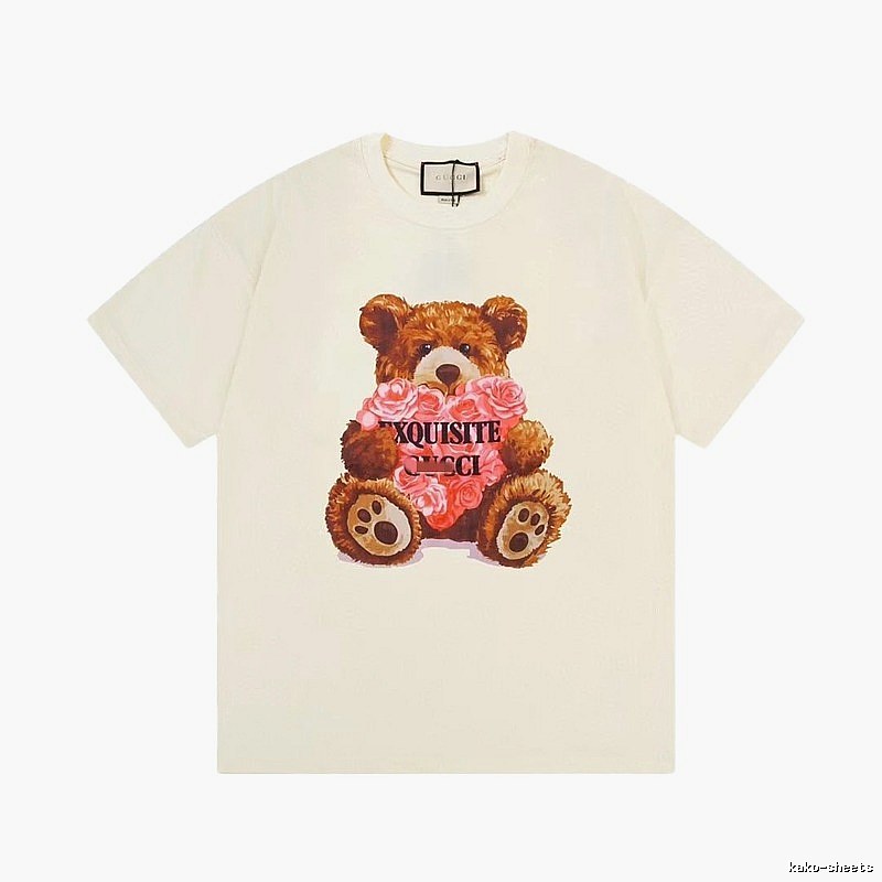 Gucci Teddy Bear Print Casual Off-white T-shirt