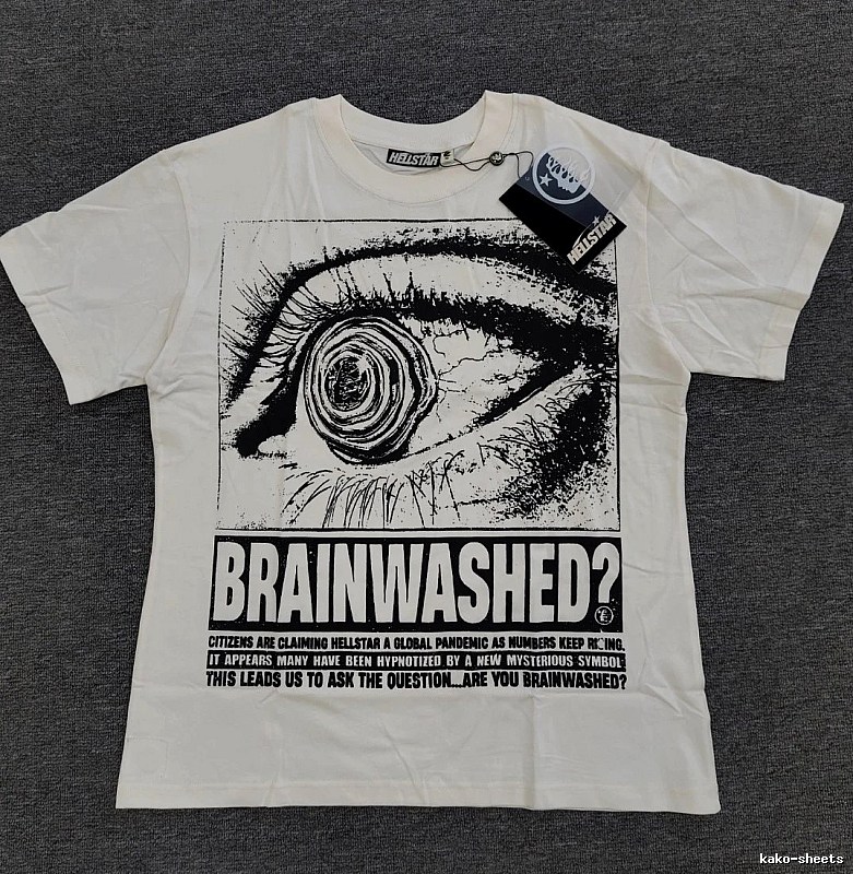 Hellstar Eye Print Street Style White T-Shirt