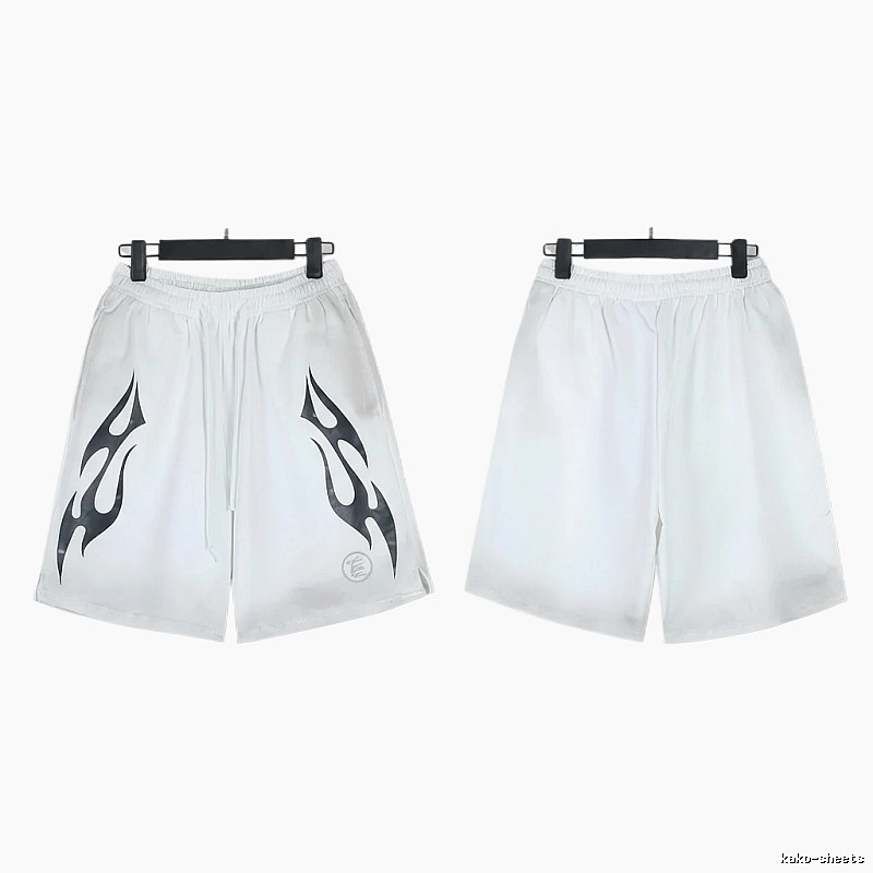 Hellstar Flame Wind White Shorts