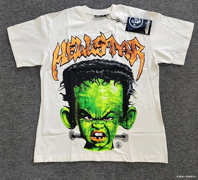 Hellstar Frankenstein Street Style White T-shirt