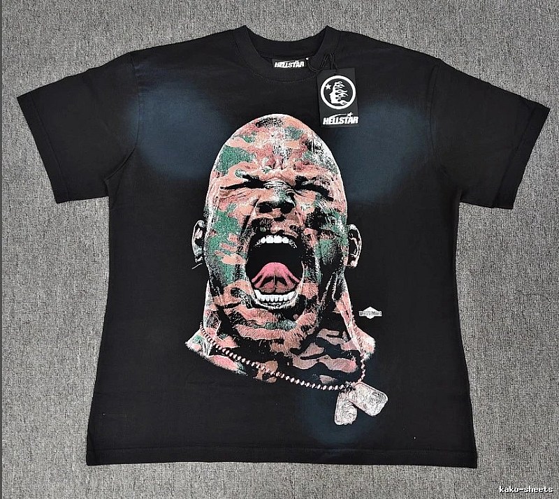 Hellstar Tyson Printed Street Style Black T-Shirt