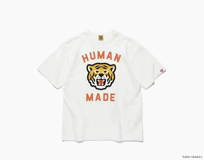 HUMAN MADE Tiger Head Vintage Japanese Style White Short-sleeve T-shirt