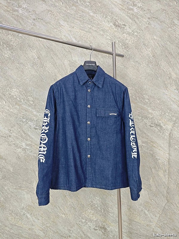 Indigo Blue Chrome Hearts Denim Overshirt - Resort Edit