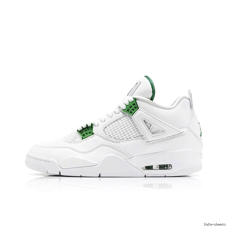 Jordan 4th generation trendy and cool style white-green shoes