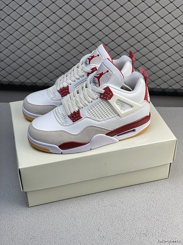 Jordan White and Red Basketball High-Tops, Structured High Top