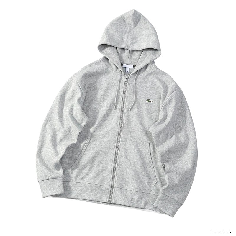 Lacoste simple-style light gray hoodie