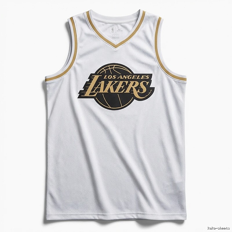 LBJ Lakers white basketball uniform