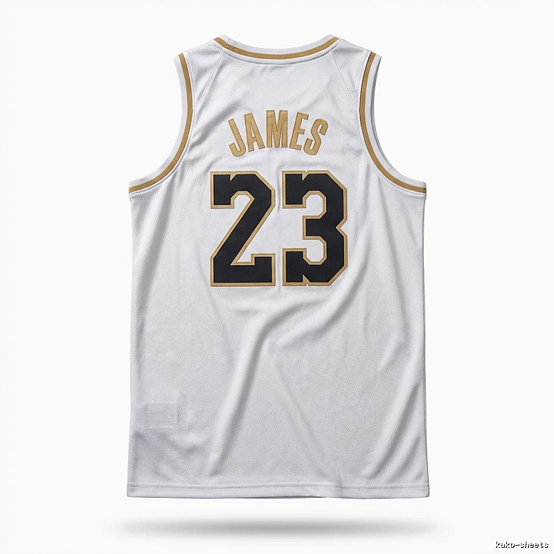 LBJ No. 23 basketball wind white jersey