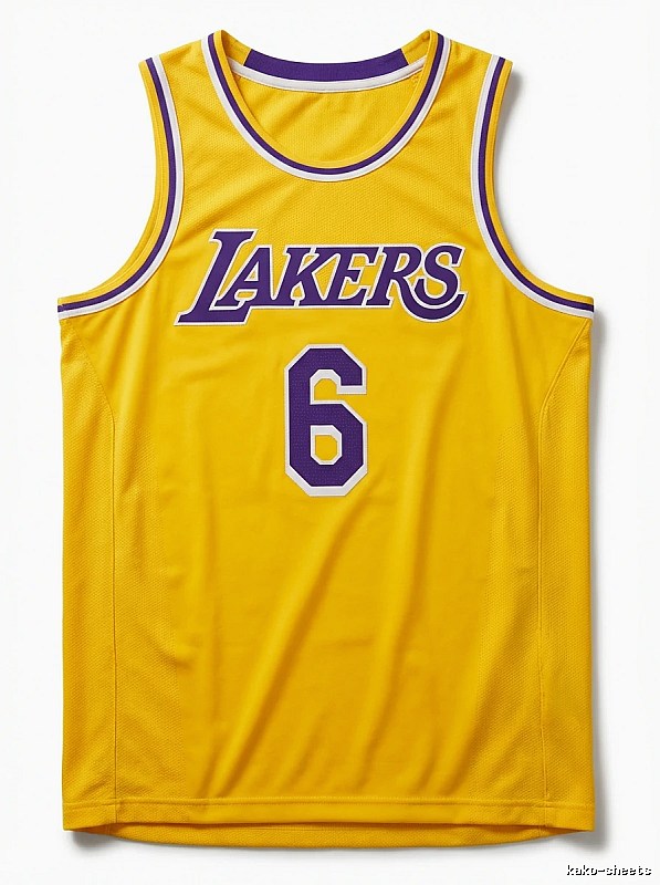 LBJ's No. 6 yellow jersey of the Lakers.