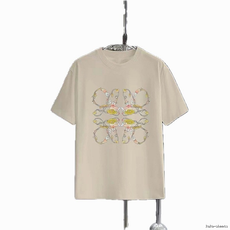 LOEWE Floral Print Casual Off-white T-shirt