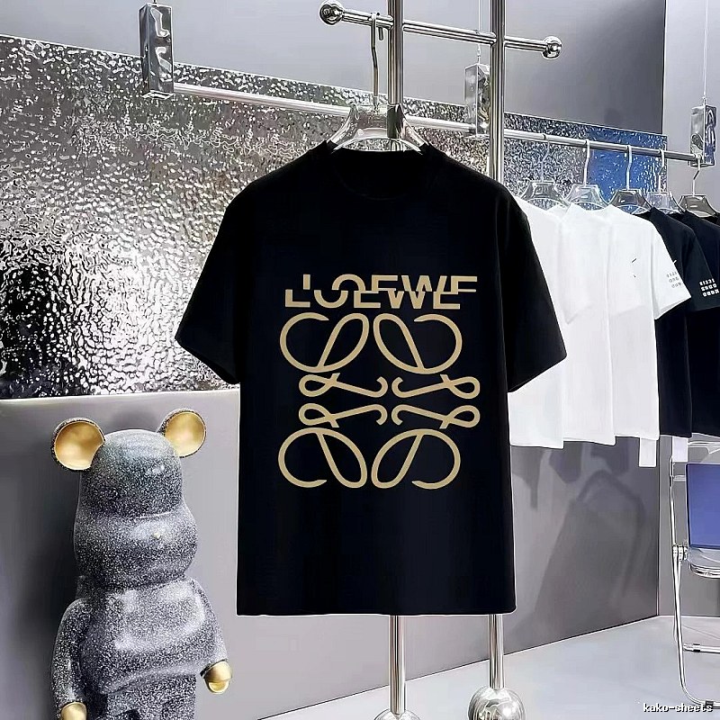 LOEWE Logo Print Trendy Black Short-Sleeve T-Shirt