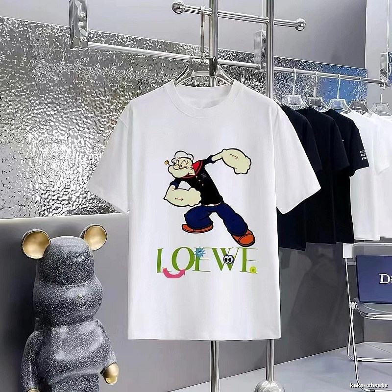 LOEWE Popeye Cartoon Casual White T-Shirt