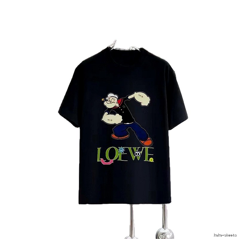LOEWE x Popeye Co-branded Trendy Black Short-sleeve T-shirt