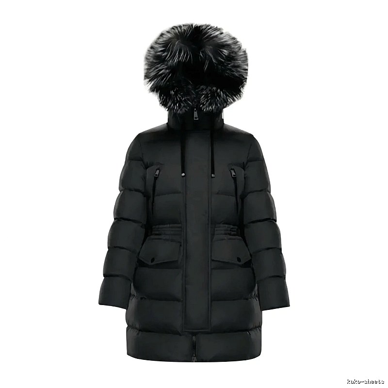 Long black down jacket of Moncler