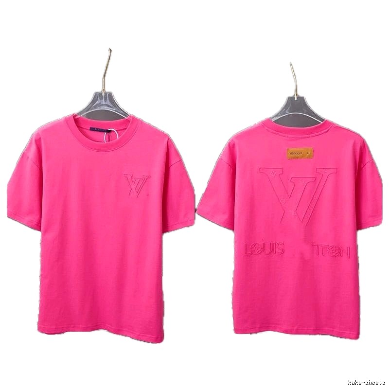 Louis Vuitton Embossed Collection Streetwear Style Rose Pink T-Shirt