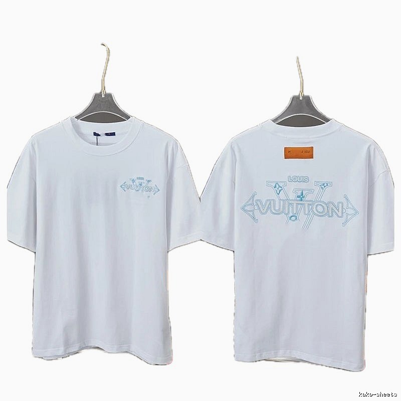 Louis Vuitton Embroidered Trendy-style White T-Shirt