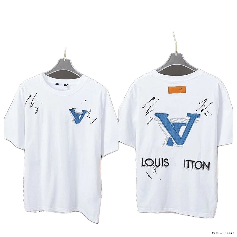 Louis Vuitton Graffiti Casual Style White Short-sleeve T-shirt