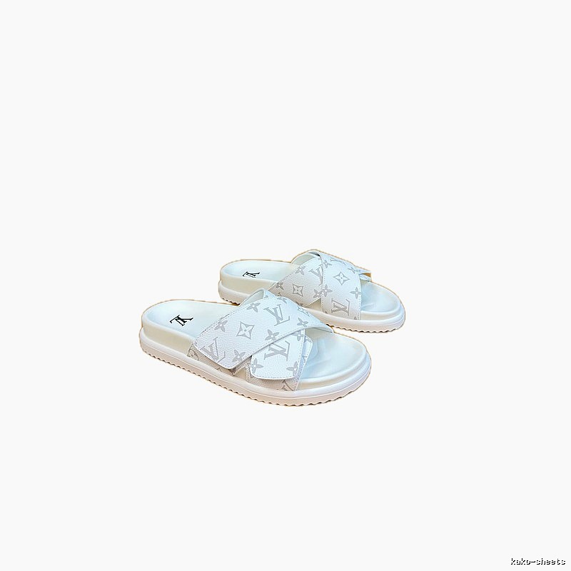 Louis Vuitton Monogram Casual Style White Slides