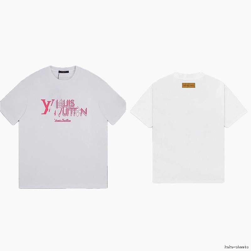 Louis Vuitton Trendy Misaligned Print White T-shirt