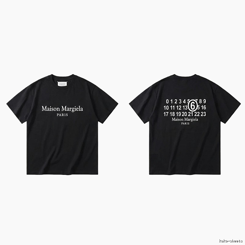Maison Margiela black T-shirt with digital printing.