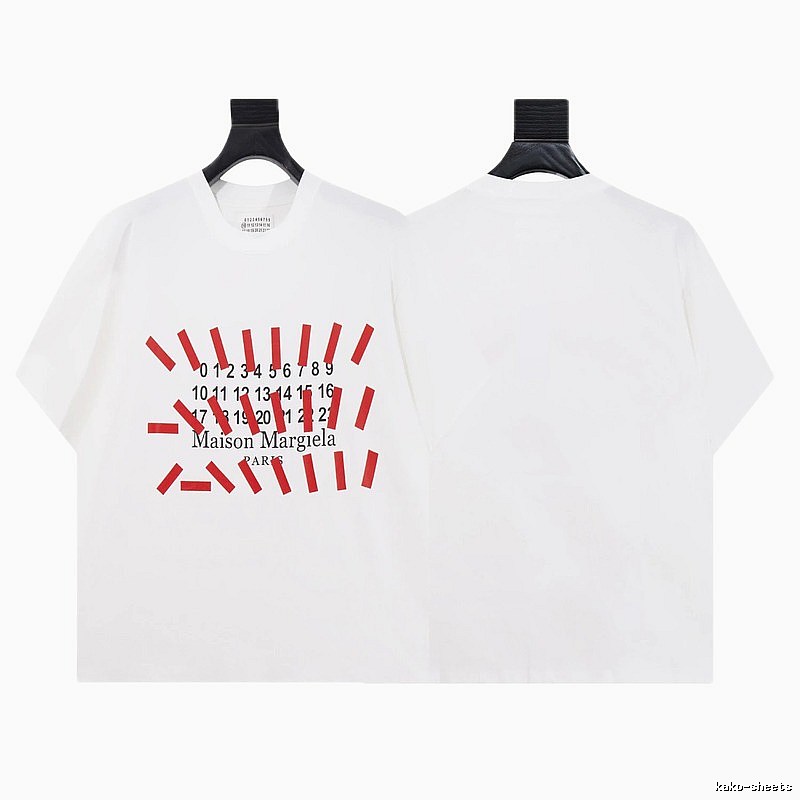 Maison Margiela Digital Print Streetwear Brand White Short-sleeve T-shirt