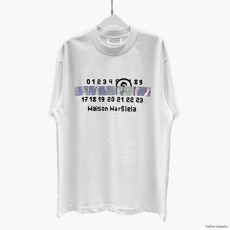 Maison Margiela Digital Trendy & Edgy Style White T-Shirt