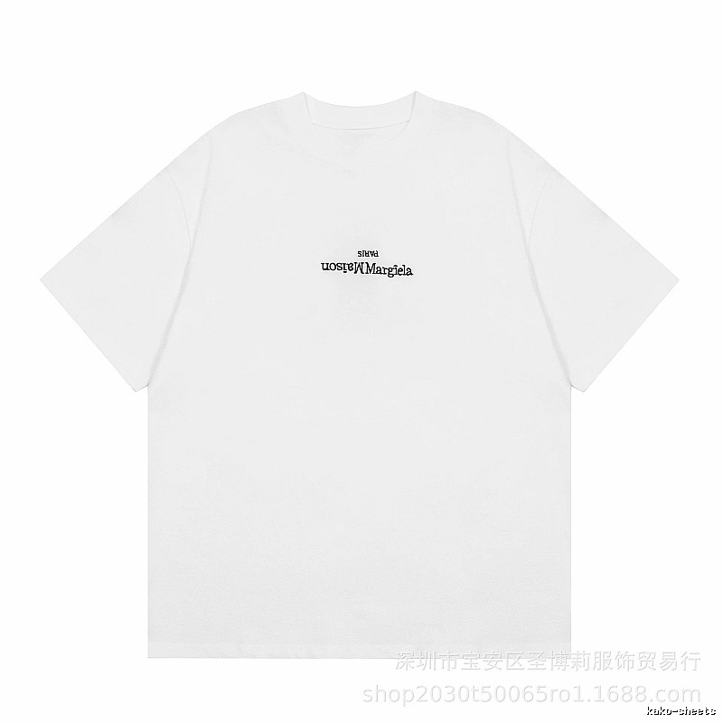Maison Margiela Embroidered Minimalist Style White T-Shirt