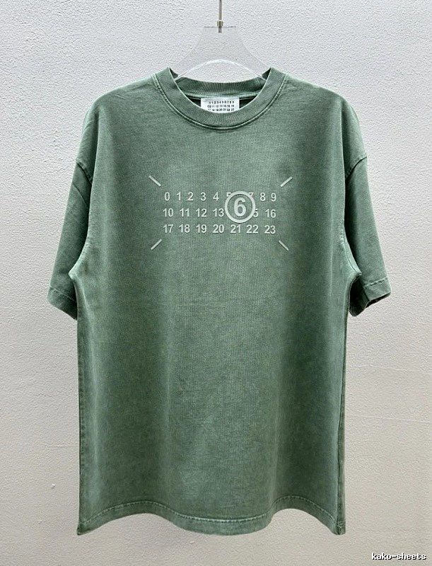 Maison Margiela MM6 Distressed Vintage Grey-green Short-sleeve T-shirt