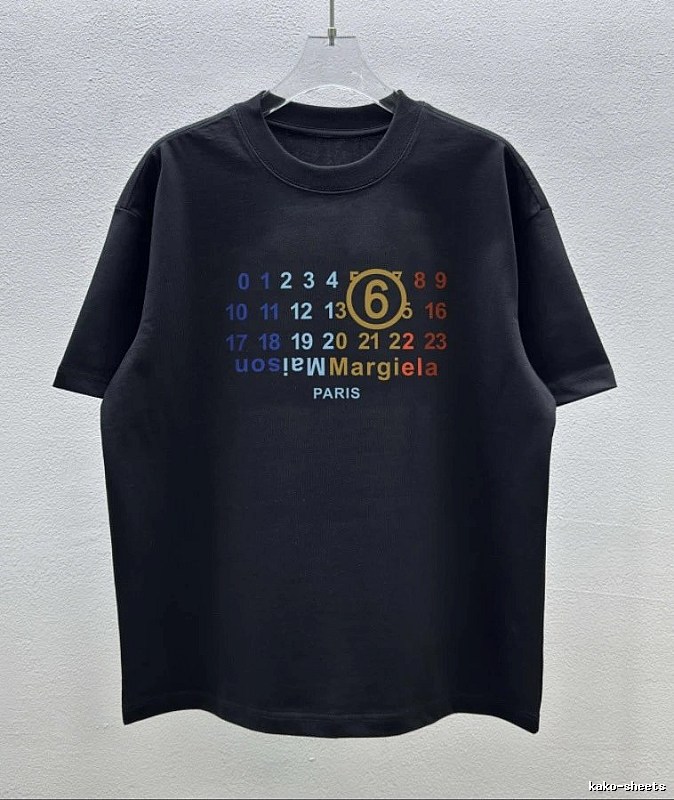 Maison Margiela MM6 Numeric Print Edgy Black Short-sleeve T-shirt