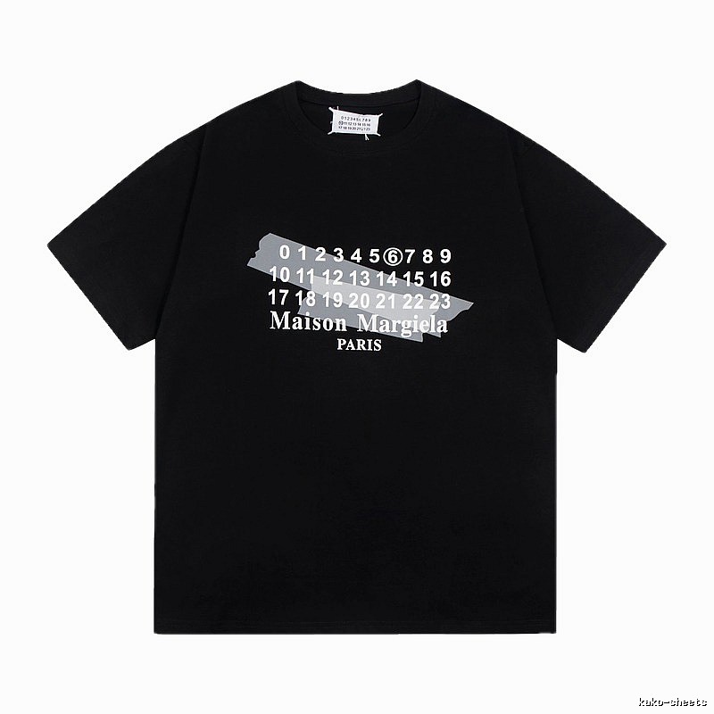 Maison Margiela Number Series Trendy Cool Black Short Sleeve T-Shirt