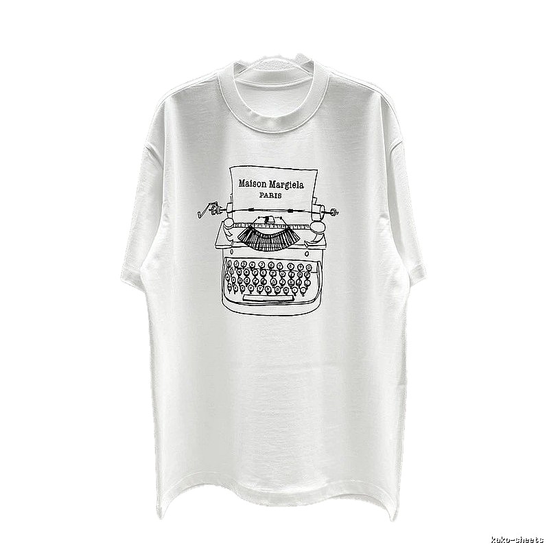 Maison Margiela Vintage Typewriter Style White T-Shirt