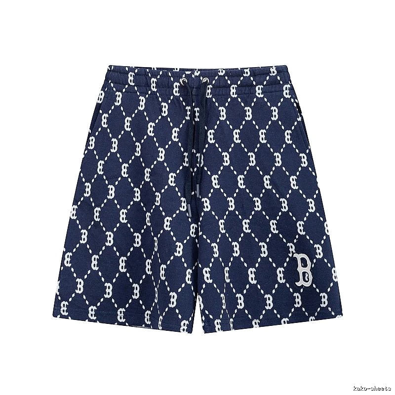 MLB full-print style navy blue shorts