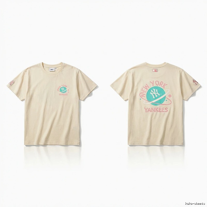 MLB New York Yankees trendy brand beige T-shirt