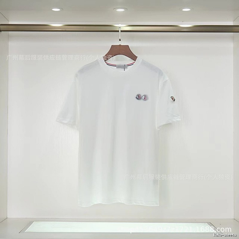 Moncler Badge Casual Style White T-Shirt