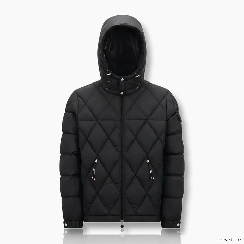 Moncler diamond-check trendy and cool style black down jacket