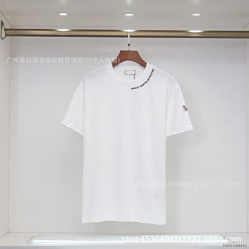 Moncler Embroidered Casual Style White Short-sleeve T-shirt