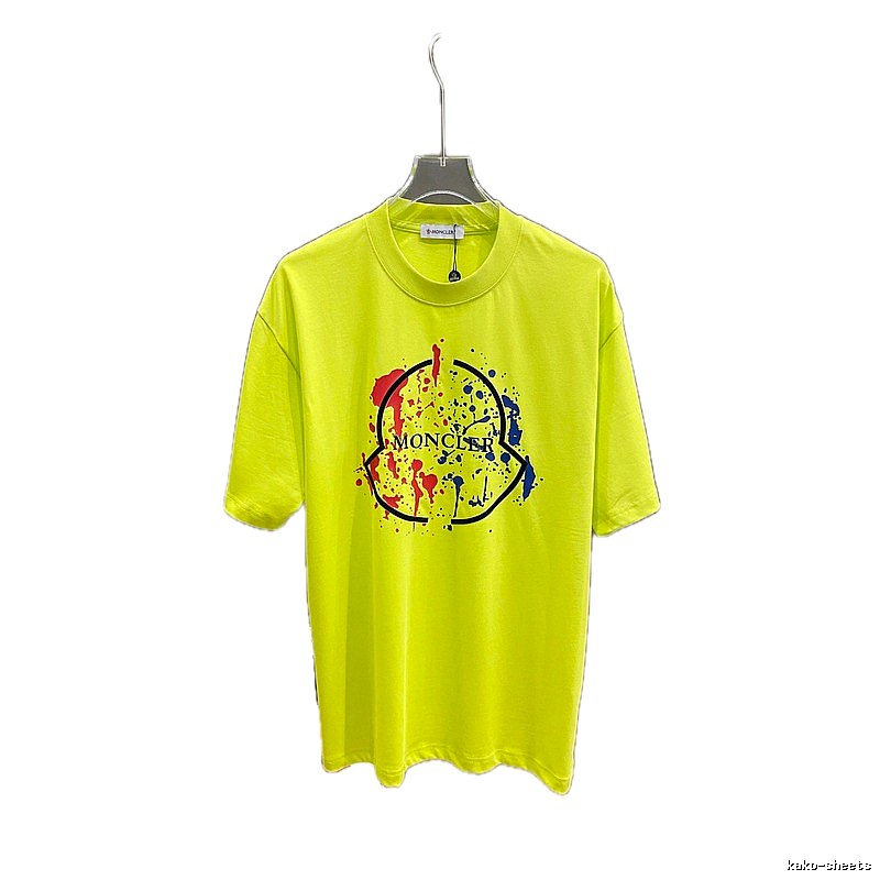 Moncler graffiti-style fluorescent green T-shirt
