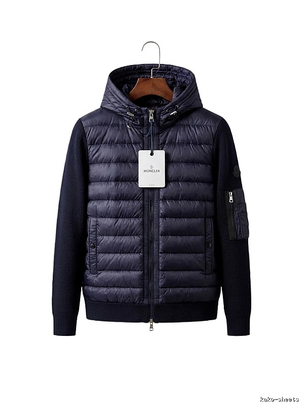 Moncler hooded fashionable purple down jacket
