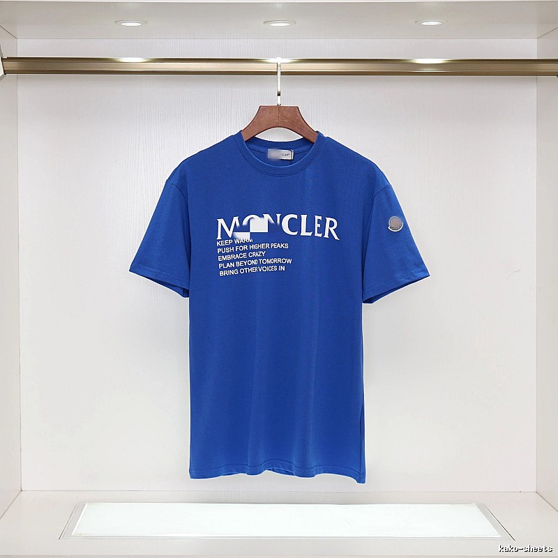 Moncler Letter Print Casual Blue Short-sleeve T-shirt