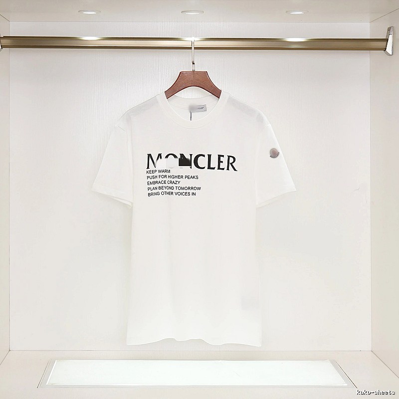 Moncler Letter Print Casual Style White T-Shirt
