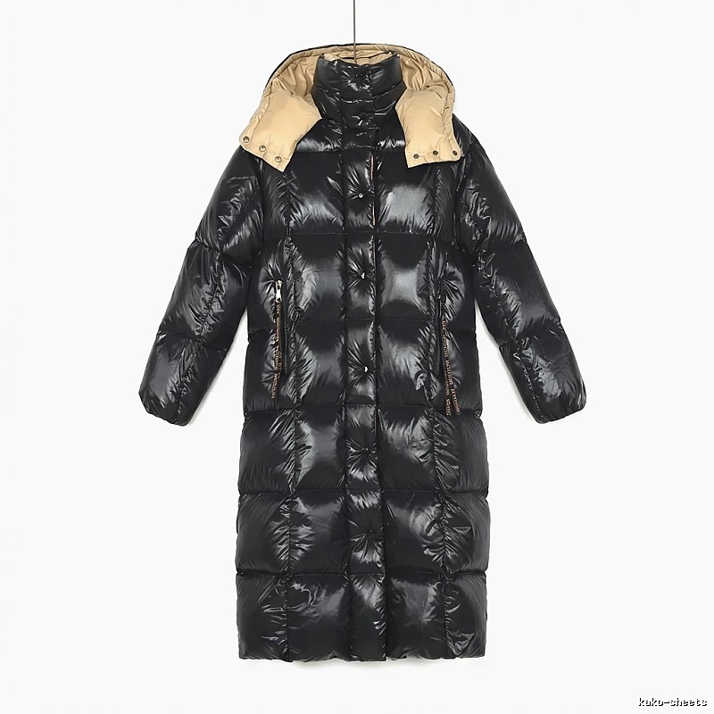 Moncler long black down jacket