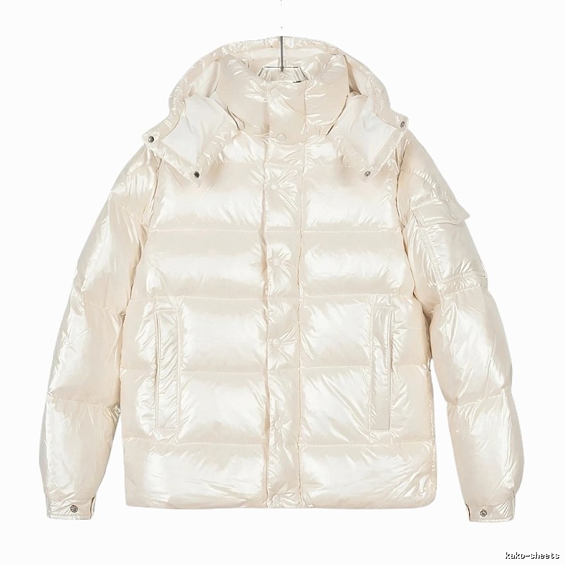 Moncler pearlescent white down jacket