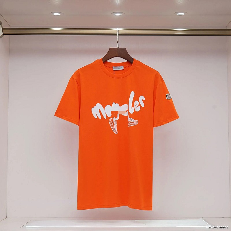 Moncler Printed Casual-style Orange Short-sleeve T-shirt