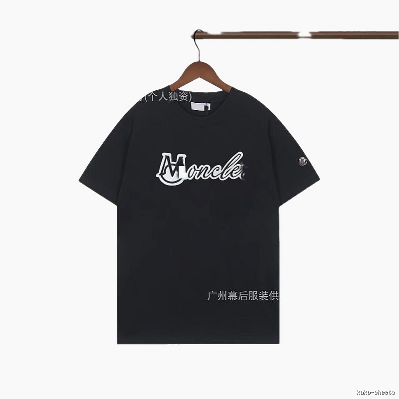 Moncler Printed Collection Streetwear Style Black T-Shirt