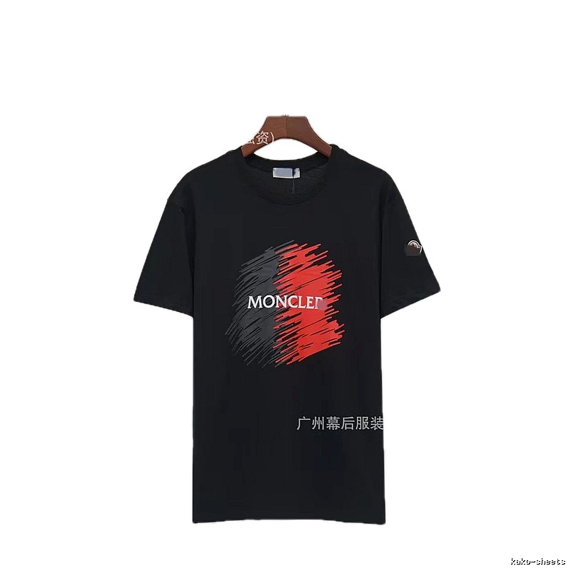 Moncler Printed Trendy Style Black Short-sleeve T-shirt
